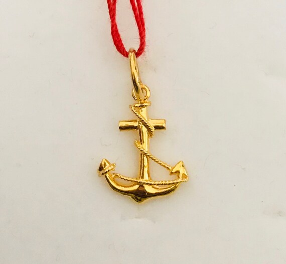 22k gold cheap anchor pendant