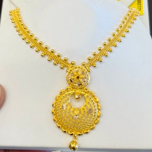 Indian design necklace Solid 22k gold 916 gold choker necklace