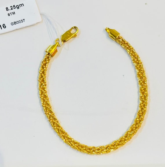 Lovely Hanging Bracelet 22K 23K 24K Thai Baht Yellow Gold Plated Jewelry  6.5