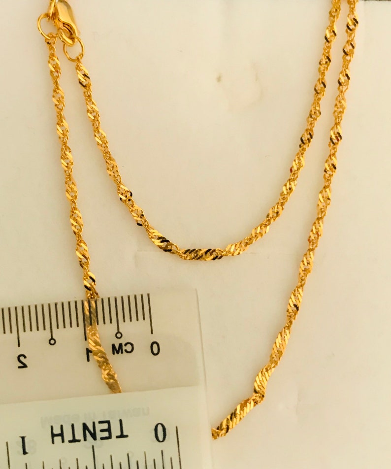 19 Solid 22k gold 916 gold 2mm twist chain necklace Etsy