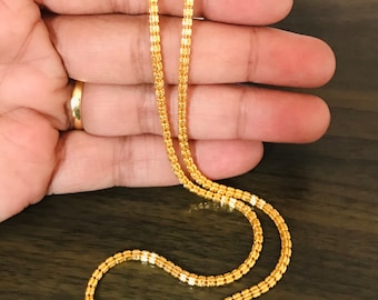 22k Solid Gold Chain Bamboo Chain 