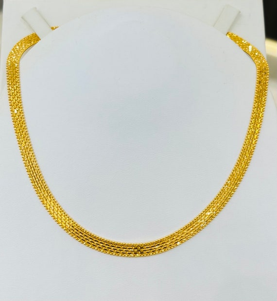 22k gold on sale herringbone chain
