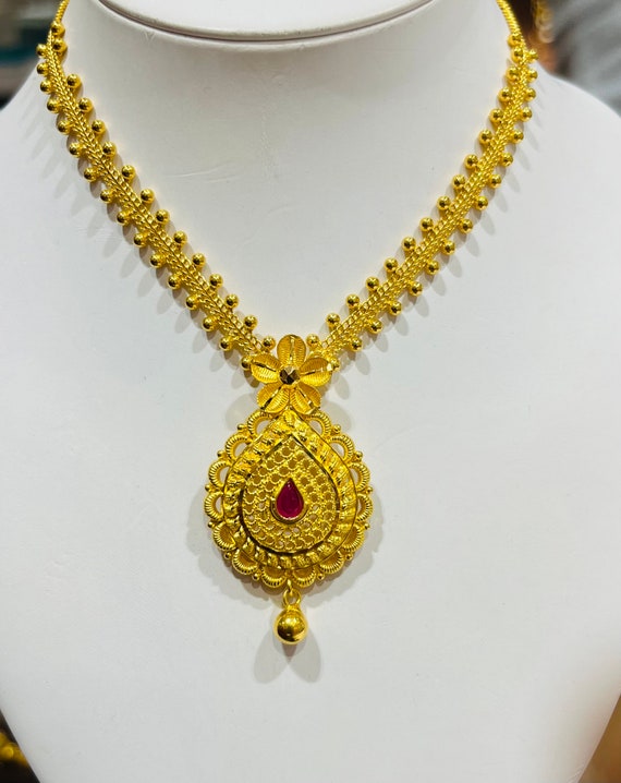 916 gold necklace deals designs with price