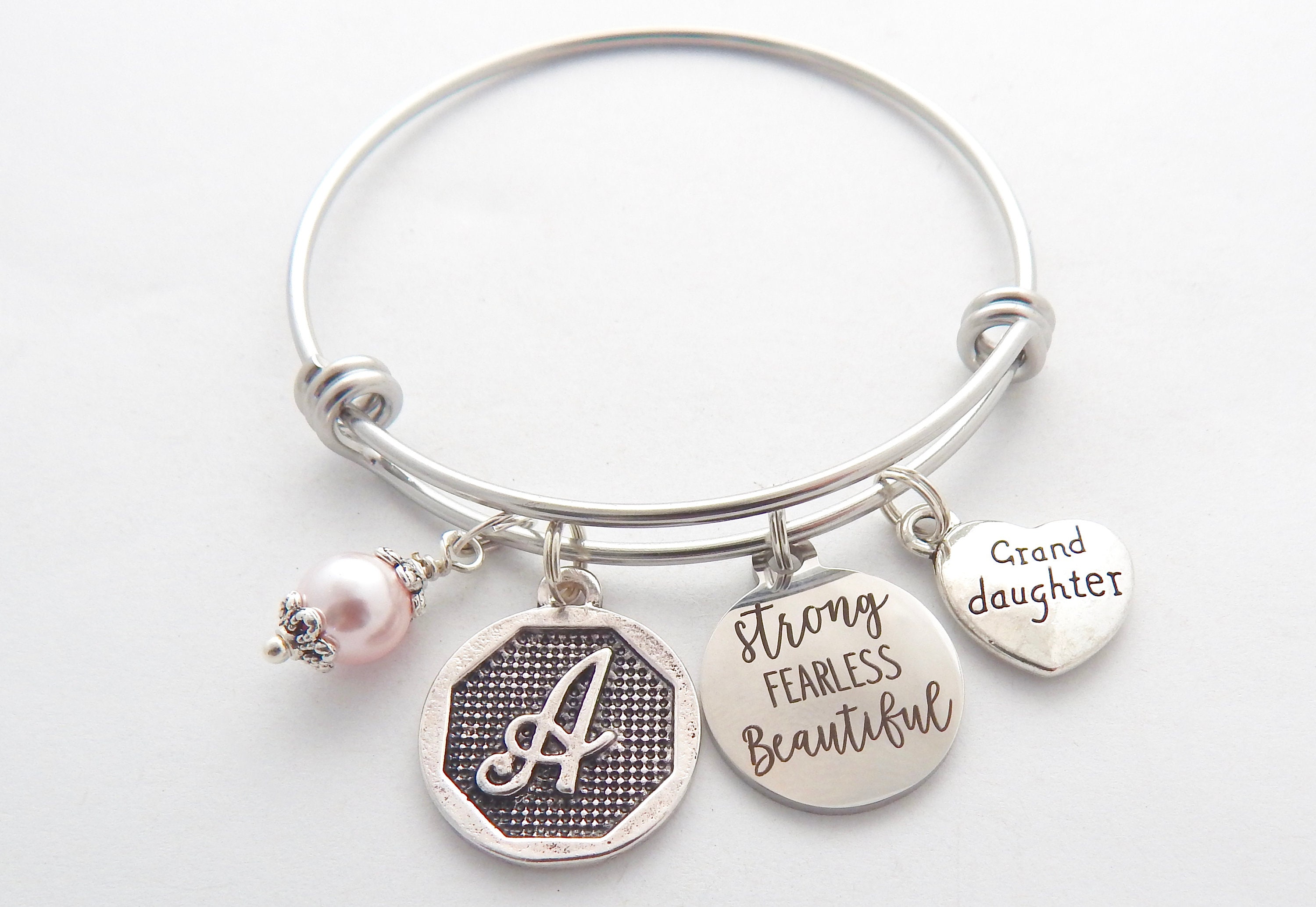 Personalized GRANDDAUGHTER Gift Granddaughter Charm Bracelet Etsy