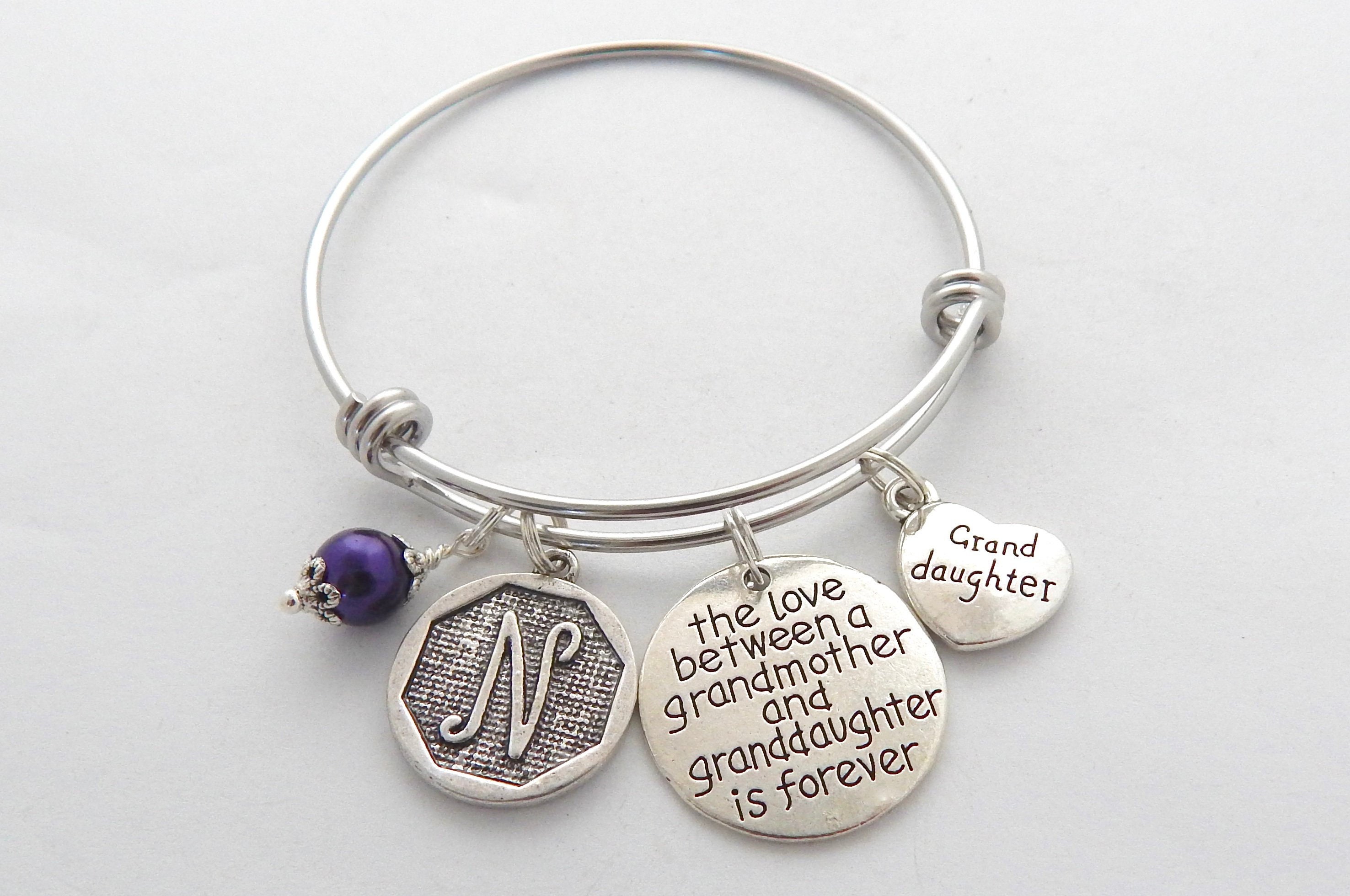 Personalized GRANDDAUGHTER Gift Granddaughter Charm Bracelet Etsy