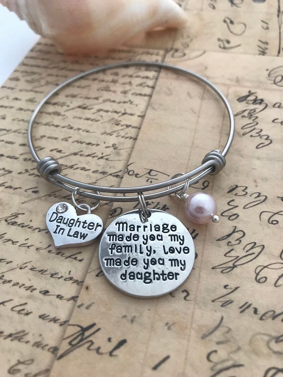 Daughter in Law Bracelet Daughter in Law Gift Marriage Made You