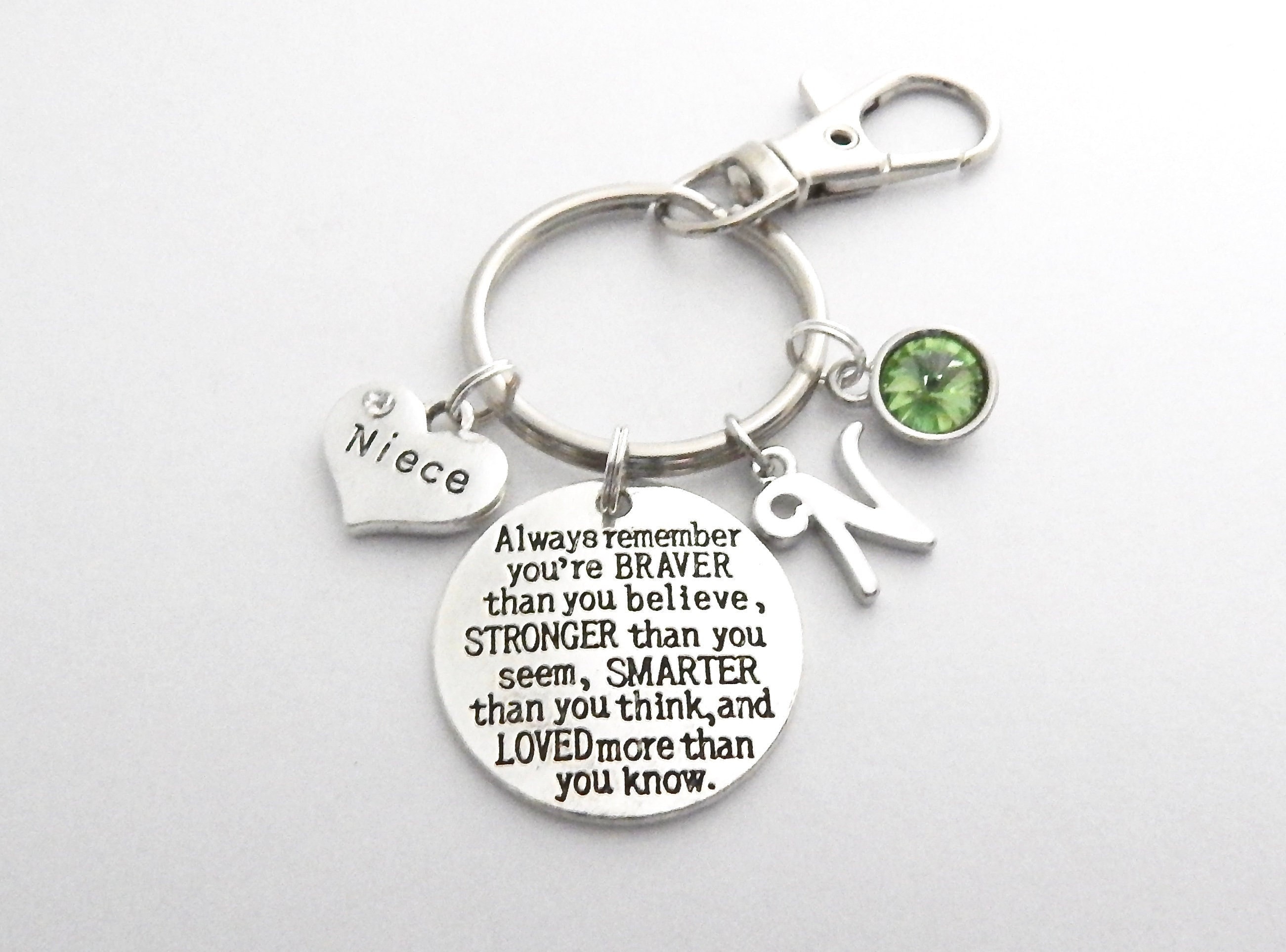 Inspirational Gift Niece Nephew Keychain Always Remember You Are Braver Than You Believe Encouragement Gifts from Aunt Uncle Nephew Aunt