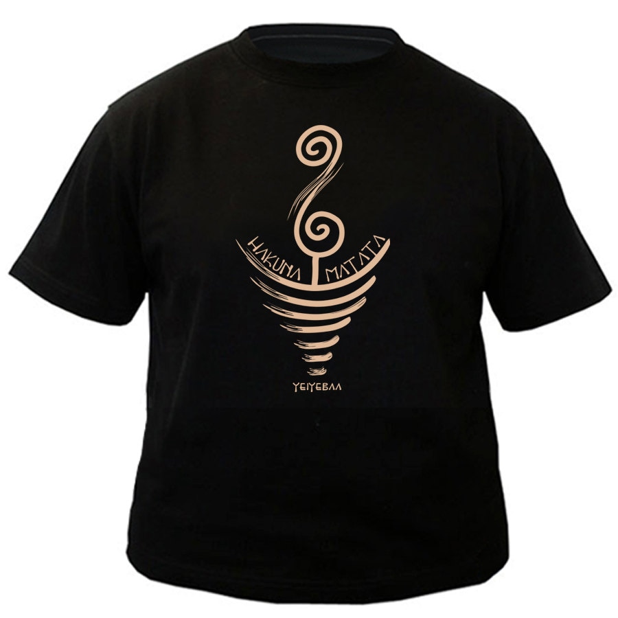 Ethnic T-shirt "Hahuna Matata". Do not worry. No problem, Live and let live.