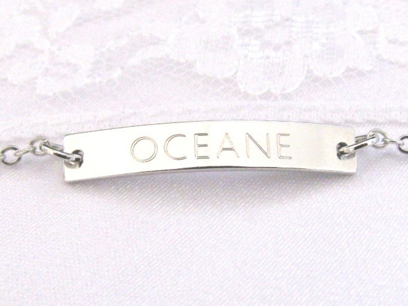 Personalized Jewelry Silver Bar Bracelet Name Bracelet Silver Bracelet Personalized Bracelet Silver Personalized Gift Friendship Gift