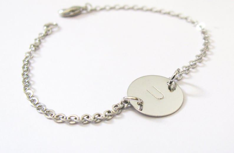 Silver Initial Charm Bracelet \u2013 Add Up to 3 Charms \u2013 Also in Gold or Rose Gold