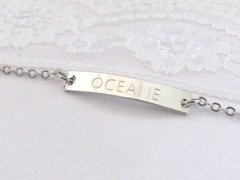 Personalized Jewelry Silver Bar Bracelet Name Bracelet Silver Bracelet Personalized Bracelet Silver Personalized Gift Friendship Gift
