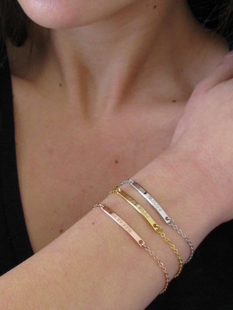Silver or Rose Gold with Custom Coordinates Latitude Longitude Bracelet in Gold
