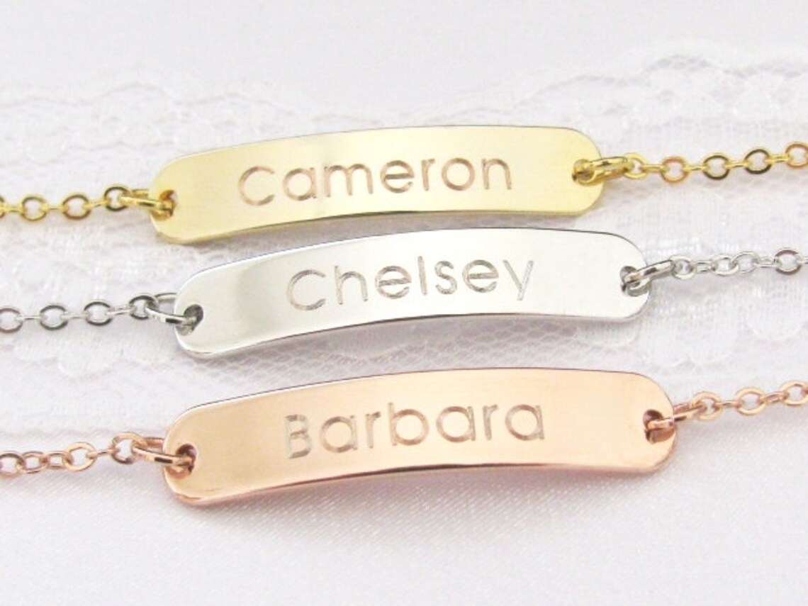 Personalized Bracelet Name Plate Bracelet Custom Bracelet Etsy