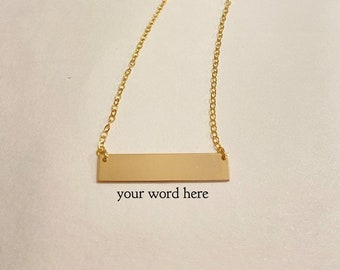 Hand Stamped Bar Necklace