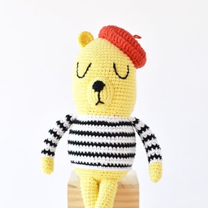 Monsieur Bear Crochet Pattern Tiny Curl Amigurumi Pattern, Crochet Doll Pattern, Bear Amigurumi Pattern, Crochet Bear Pattern image 1