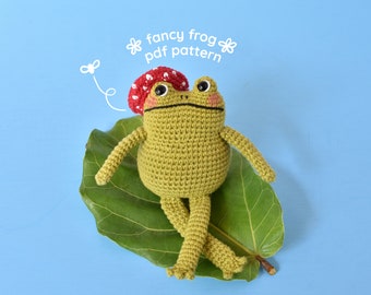 Fancy Frog Crochet Pattern | Tiny Curl Amigurumi Pattern, Crochet Frog Pattern, Frog Amigurumi Pattern