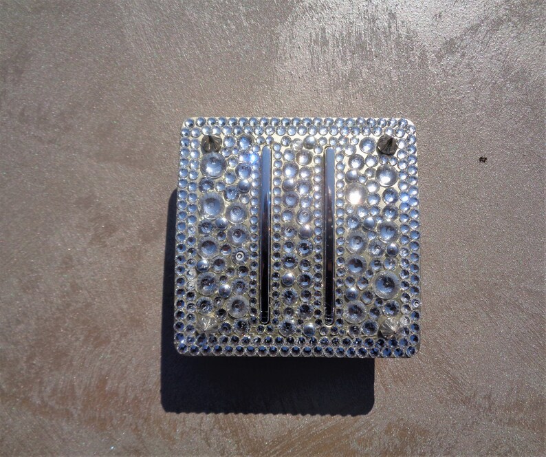 Gold trendy light switch heavily hand encrusted with Preciosa and Swarovski crystals and studs