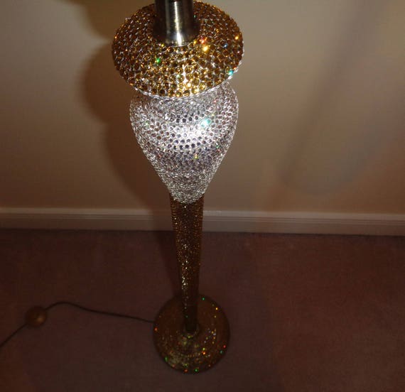 Sparkle Floor Lamp Crystalised With Over 15 000 Luxury Gold And Clear Preciosa And Swarovski Crystals The Shade Does Not Come With The Lamp