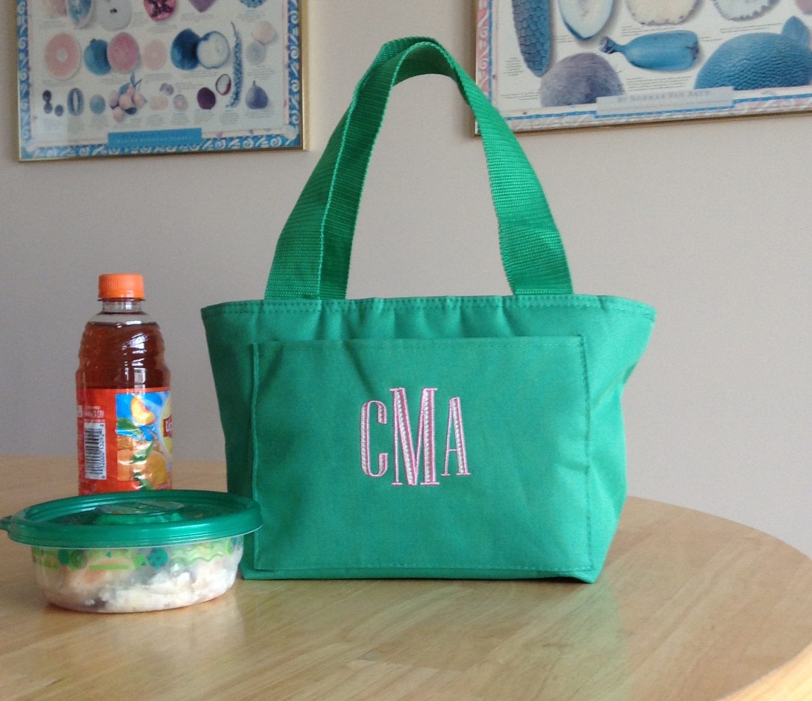 Monogrammed Insulated Lunch Tote: Personalized Work or Teacher Bag