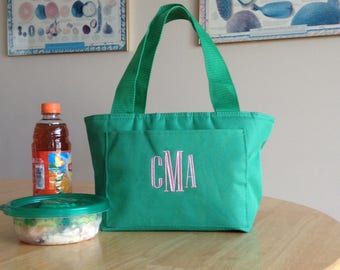 Monogrammed Insulated Lunch Tote; Insulated Can Cooler; Personalized Lunch Bag; Teacher Lunch Bag; Work Lunch Tote