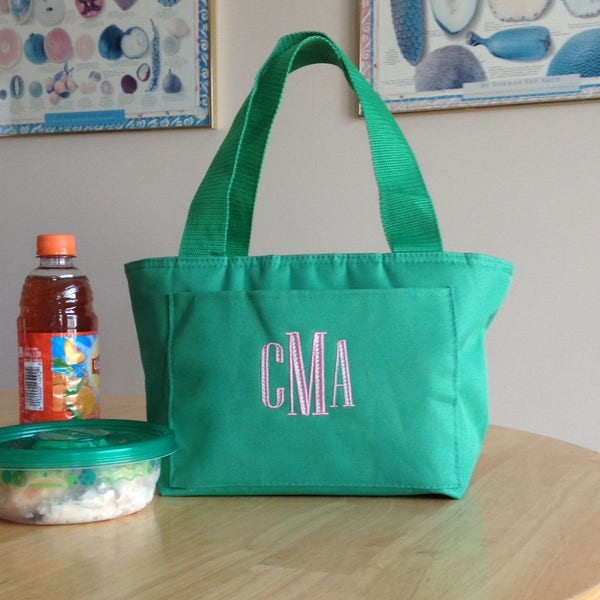 Monogrammed Insulated Lunch Tote; Insulated Can Cooler; Personalized Lunch Bag; Teacher Lunch Bag; Work Lunch Tote