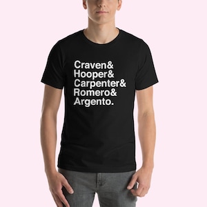 70s Horror Director Helvetica Tee - Old School Horror Directors T-shirt, Horror Fans, Horror Enthusiasts
