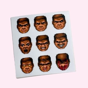 Doom Heads Sticker - Doomguy Faces, for Doom Fans