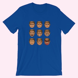 Doom Heads Tee DoomGuy in Various Levels of Discomfort, T-shirt for Doom Fans image 6