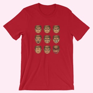 Doom Heads Tee DoomGuy in Various Levels of Discomfort, T-shirt for Doom Fans image 5