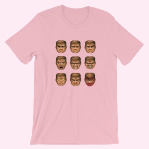 Doom Heads Tee DoomGuy in Various Levels of Discomfort, T-shirt for Doom Fans image 4