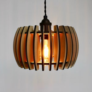 Wooden Lampshade, Wood lampshade, Laser Cut Lampshade, Veneer Wood Lampshade - Magnolia