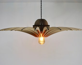 Wooden Lampshade, Wood lampshade, Laser Cut Lampshade, Veneer Wood Lampshade - Aster