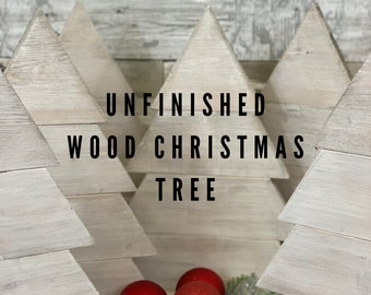 Unfinished Wood Christmas Tree | Christmas Decor| Farmhouse Decor | Rustic Holiday Decor | Rustic Christmas Decor | Christmas Tree