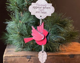 Cardinal Memorial Christmas Ornament | Personalized Remembrance Gift | Custom Sympathy Gift | Christmas Tree Ornament | In Memory Gift