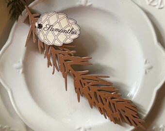 Christmas Dinner Place Card | Personalized Place Settings | Christmas Table Decor | Wood Holiday Plate Decor | Dinner Party Favor | Custom