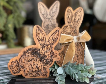 Spring, Easter Centerpiece, Easter Table, Rabbit Decor, Easter Bunny Centerpiece, Secret Sister Gift, Wooden Decorations, Home Decor