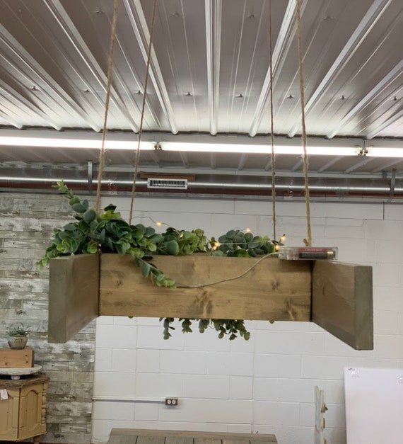 Decorative Ladder Hanging Rustic Ladder Wooden Ladder Farmhouse Lighting Patio Rustic Decor Farmhouse Decor Wedding Gift