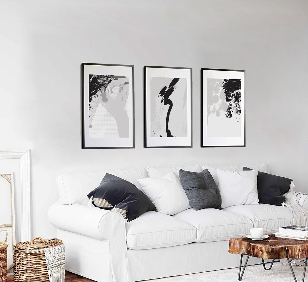 Black and White Modern Simple Gallery Wall Art Set of 3 Prints - Etsy