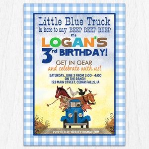 Little Blue Truck Geburtstagseinladung