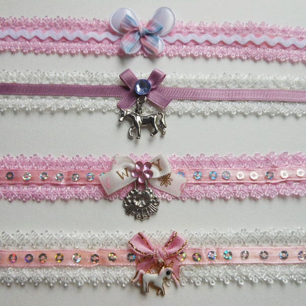 Sweet lolita or Victorian chokers.