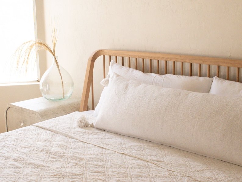 Solid White XXL Long Lumbar Pillow Body Pillow Cover King Etsy