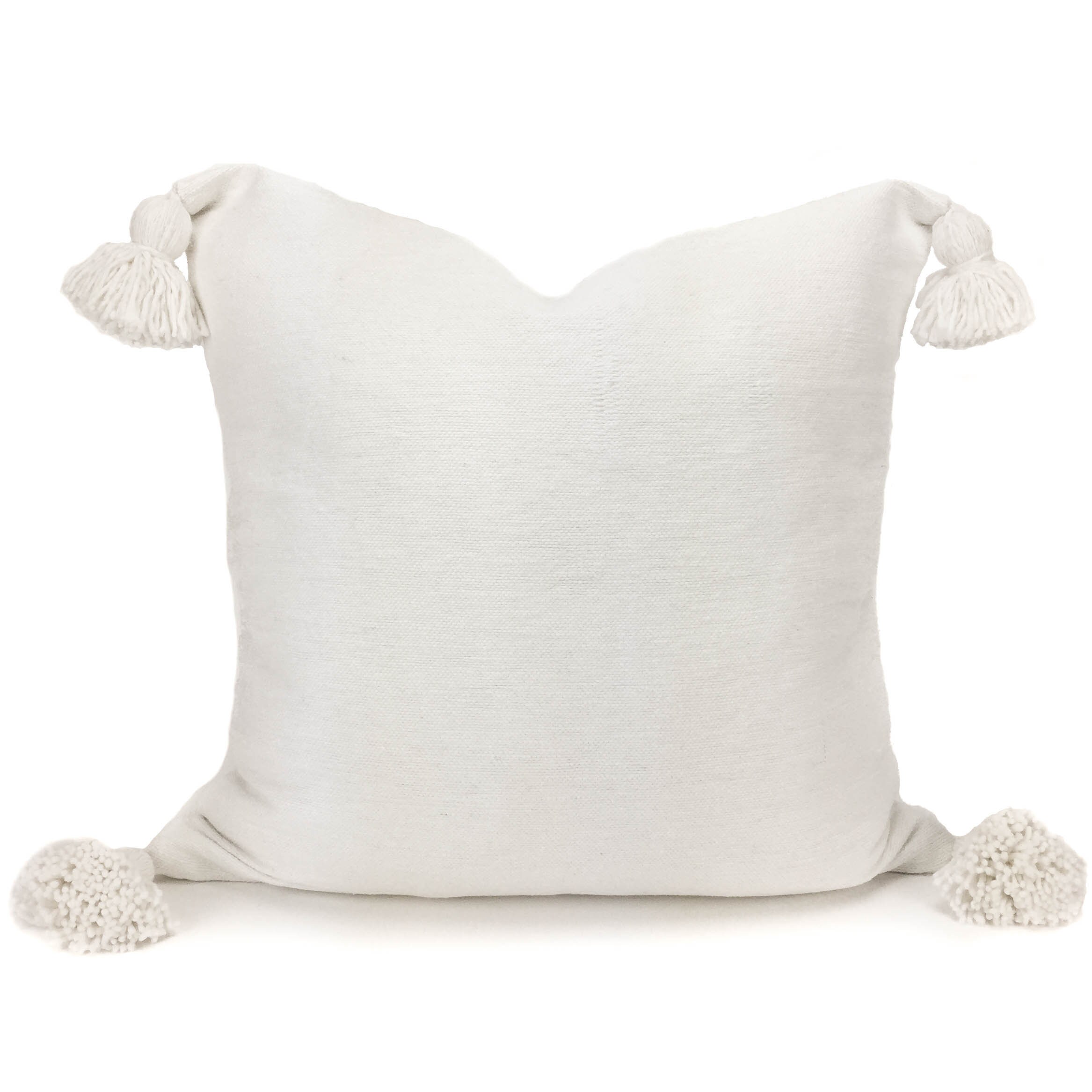 24 X 24 White Pom Pom Euro Sham Pillow Cover Etsy