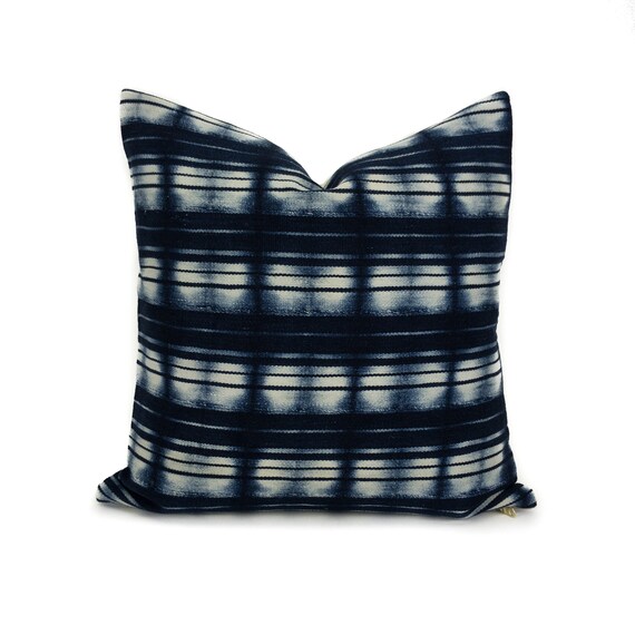 navy mudcloth pillow