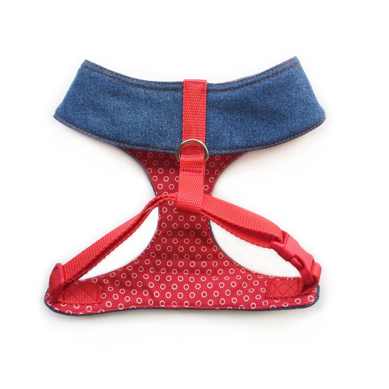 Girl Gang Sequin Heart Denim Dog Harness