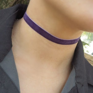 Velvet Choker, Purple Velvet Choker, Choker Necklace, Thin Velvet Choker Necklace, Bohemian Choker, Boho Jewelry, Women Trendy Jewelry image 1