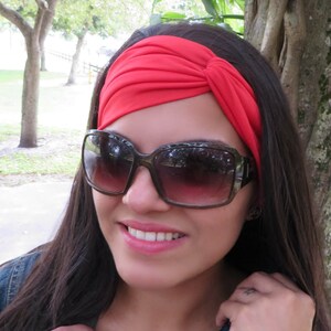 Red Headband, Turban Headband, Adult Headband, Headband, Adult Turban Headband, Adult Headwrap, Jersey Twist Headbands, Twist Yoga Headband