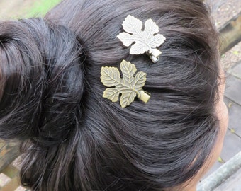 Hair Pin, Leaf Hair Clip, Maple Leaf Hair Pins, Fall Hair Clip, Bohemian Woodland Hair Barrette, Hair Accessories, Hair Jewelry,Gift For Her