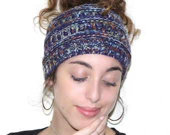 Winter Wide Headband, Winter Turban Headband, Boho Knit Headband, Wool Yoga Headband, Messy Bun, Winter Headband, Ear Warmer, Knitted Turban