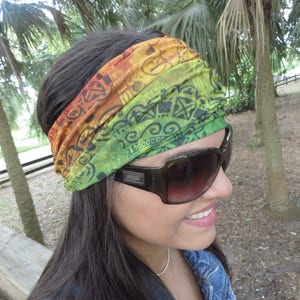 Yoga Headband, Rasta Wide Headband, Running Headband, Fitness No Slip Headband, Women Headband, Jersey Hippie Headband, Wide Bohemian Turban