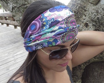 Hippie Headband, Yoga Headband, Women Wide Headband, Running Headband, Fitness Headband, No Slip Headband, Bohemian Headwrap,Turban Headband
